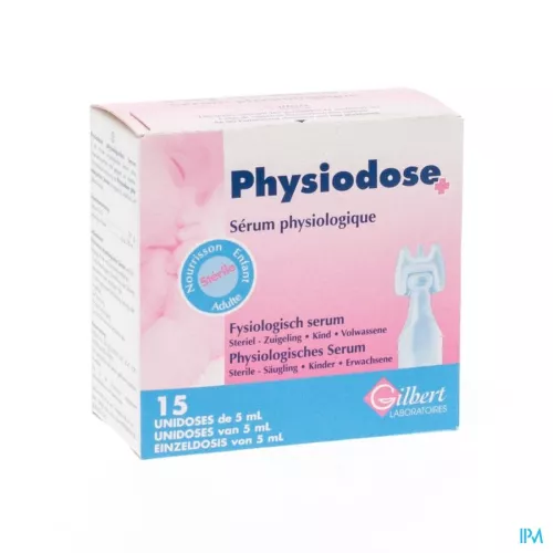 Physiodose Fysiologisch Serum Steriel Unidoses (15x5ml)