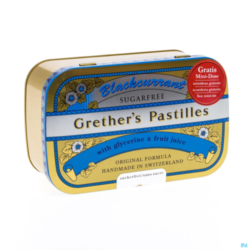 GRETHER'S' Pastilles Blackcurrant - Suikervrij (4400g)