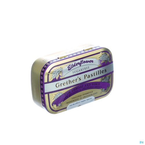 GRETHER'S Pastilles Blackcurrant Vlierbessen - Suikervrij (110g)