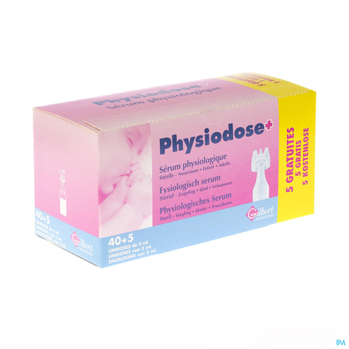 Physiodose Fysiologisch Serum Steriel 5ml (40+5 gratis Unidoses)